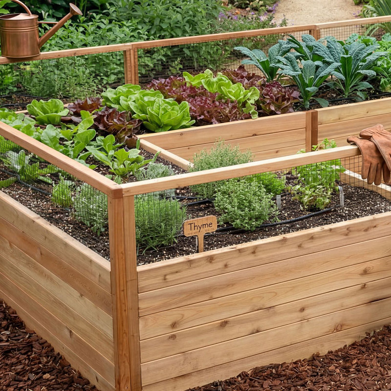 Outdoor Living Today 12 ft. W x 8 ft. D Cedar Garden in a Box